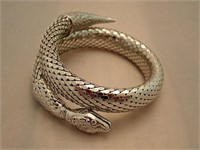 Whiting & Davis Silver Tone Snake Bracelet 1 C