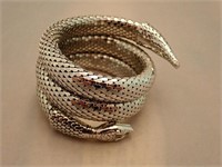 Whiting & Davis Silver Tone Snake Bracelet 3 C