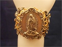 Gorgeous Mother Mary Rhinestone Cuff Bracelet