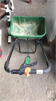 Lawn seeder and salt spreader for sidewalks