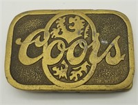 Vintage Coors Beer Brass Belt Buckle Advertising
