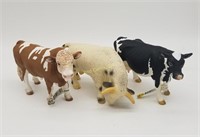 Lot Of 3 Schleich Cow & Steer Figures Germany