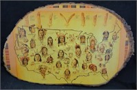 Hanging Wood Slab Us Map Of Native American Tribes