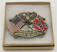 American By Birth Southern By God Belt Buckle
