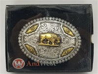 Western Themed Buffalo Bison  Belt Buckle Cowboy