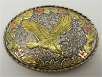 Western Cowboy Eagle Gold & Silver Belt Buckle