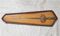 Ornate Reproduction Dagger On Display Board
