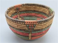 UTE Native Alaskan Colorful Hand Woven Basket