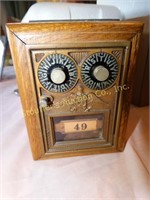 Antique oak Created Postal Lock box/bank w/