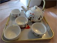 Talpei Sheh-Da, 7 pc Lucky kitty Chinese tea set