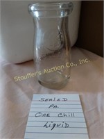 Embossed Milk Bottle, Sealed, PA, One Chill