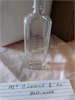 McCormick & Co, Baltimore glass bottle, 6"t