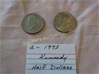 2 -1972 Kennedy half dollars
