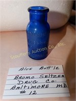 Blue bottle Bromo Seltzer Drug Co., Baltimore, MD