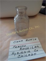 Clear bottle, Franco American Hycienic Co,