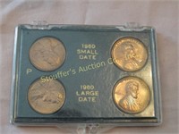 1980 Small date and large date pennies