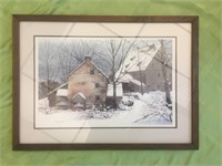 Winter Farm, Framed Art Print