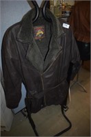 Men's XL  Leather Fleece-Lined Leather Coat