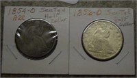 (2) Seated Half Dollars - 1854-O and 1856-O