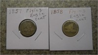 (2) Flying Eagle Pennies- 1857 & 1858