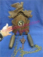 w. germany cuckoo clock & weights