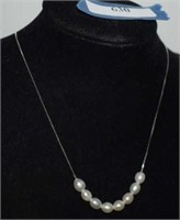 Sterling Silver Necklace w/ Freshwater Pearls