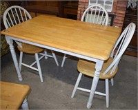 Wooden Table w/ Three Chairs