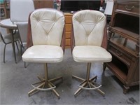 Set of 2 Mid Century Cal-Style Counter Bar Stools