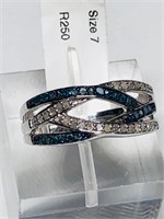 $450. S/Silver Black Dia(0.28ct) & White Dia(0.16c