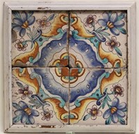 (4) 18/19th Century Floral Decorated Syrian Tiles