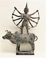Thai Ten Armed Shiva Standing On Nandi