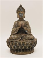 Vintage Chinese Lord Buddha Bronze Sculpture