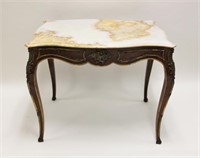 19C French Louis XV Onyx Top Bronze Mounted Table