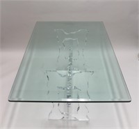 Vintage Leon Frost Lucite & Glass Dining Table