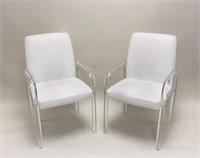 2 George Hollis Jones Tubular Lucite Dining Chairs