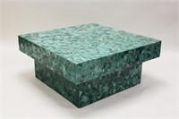 MCM Green Onyx Mosaic Floating Cube Coffee Table