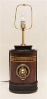 Versace Lamp w Greek Key & Brass Lions Head