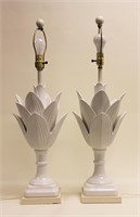 Pair of Morris Greenspan Ceramic Artichoke Lamps