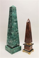 (2) Obelisk, Maitland Smith Onyx & Italian Obelisk