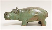 Ca 1935 WPA Glazed Sewer Tile Hippopotamus