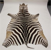 Vintage African Zebra Skin Taxidermy Rug