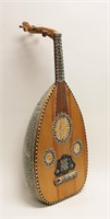 12 String Lute Inlaid w Mother of Pearl & Bone