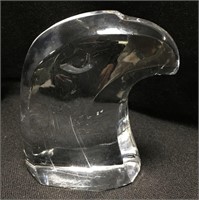 Glass Eagle Head Paper Weight