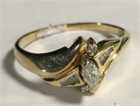 10k Gold And Diamond Ring