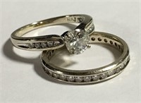 14k Gold And Diamond Wedding Ring Set