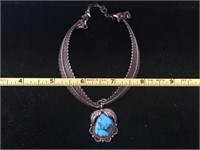 NATIVE AMERICAN TURQUOISE SILVER CHOKER NECKLESS