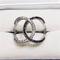 $200 S/Sil Cubic Zirconia Onyx Ring