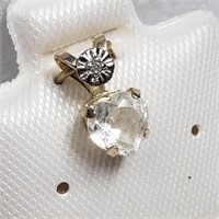 $160 10K White Topaz Diamond Pendant