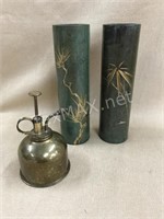 (2) Vases & Decorative Oil Can