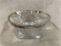 Cellini Blown Crystal 24kt Gold Dish